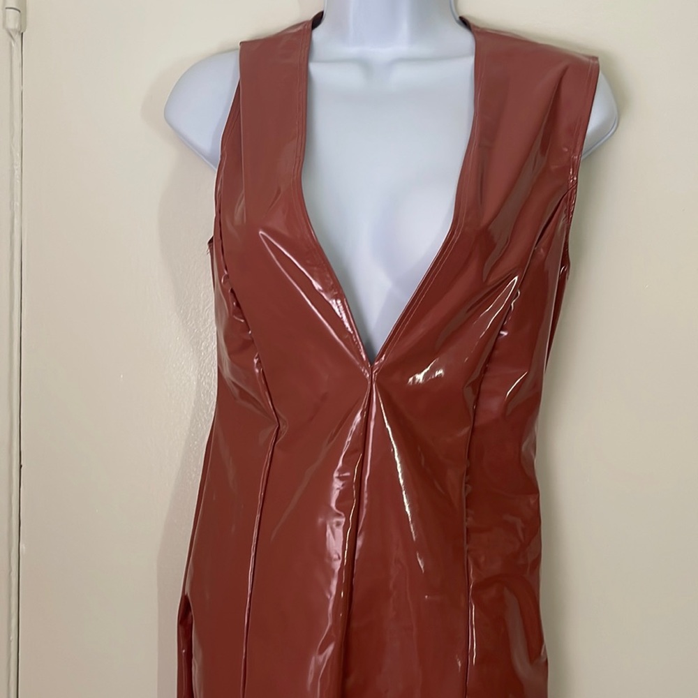 Sexy pink pleather dresss